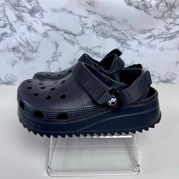 Crocs Classic Hiker Clogs Womens Size 6 Mens Size 4 Black Slip On Platform Slide - Picture 5 of 11
